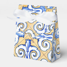 Spanska plattor - Azulejo Blue, Gult och White Presentaskar