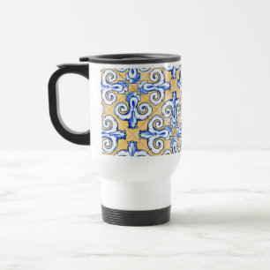 Spanska plattor - Azulejo Blue, Gult och White Resemugg
