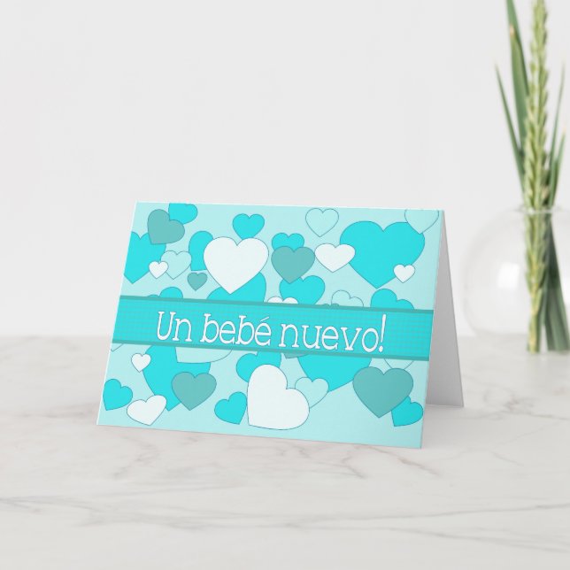 Spanska Pojke Birth Notice Meddelande (Framsida)