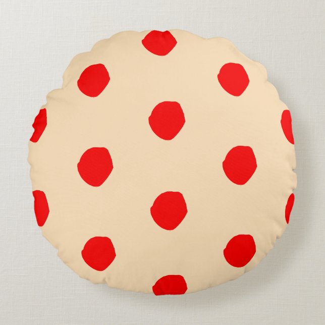 Spanska polka dots Round Pillow Rund Kudde (Framsidan)