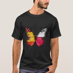 Spanska polska Flagga Butterfly T Shirt