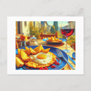 Spanska potatisen Omelet Vykort