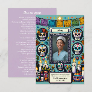 Spanska Prayer Card de los muertos