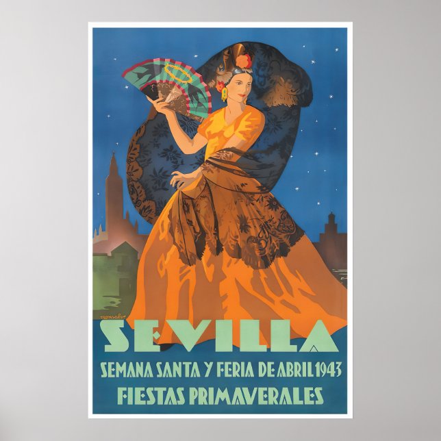Spanska presenter Sevilla Resa affisch Spanien Fes (Framsidan)