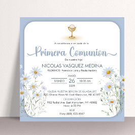 Spanska Primera Comunion Chalice First Communion Inbjudningar