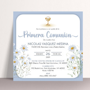 Spanska Primera Comunion Chalice First Communion Inbjudningar