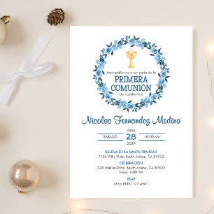 Spanska Primera Comunion Chalice First Communion Inbjudningar