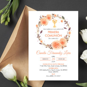 Spanska Primera Comunion Chalice First Communion Inbjudningar