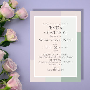 Spanska Primera Comunion Cute First Communion Inbjudningar