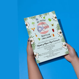 Spanska Puerto Rican Det är en pojkbabyskabare Inbjudningar