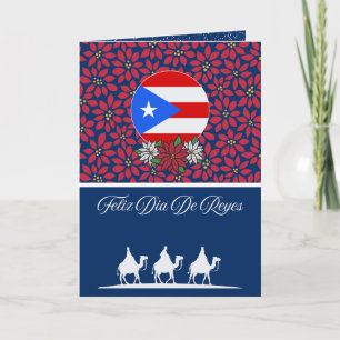 Spanska Puertoricanska Tre Konungars Dag julfirand Helgkort