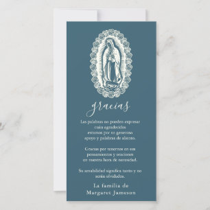 Spanska Religiösan Funeral Guadalupe Tack Kort