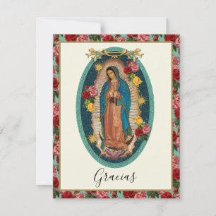 Spanska Religiösan Guadalupe Tack Kort