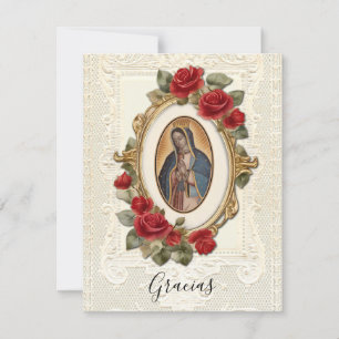 Spanska Religiösan Guadalupe Tack Kort