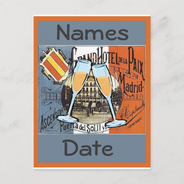 Spanska resevykort, redigera text vykort (Framsida)