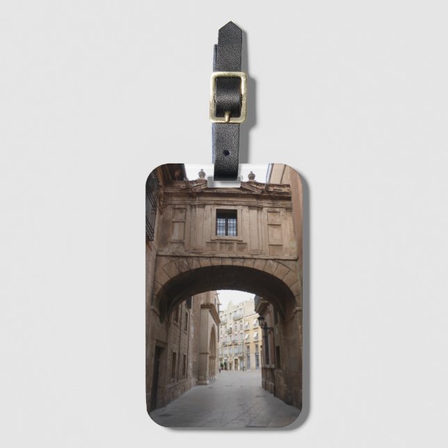 Spanska resmål - resresetagg bagagebricka (Framsida vertikal)