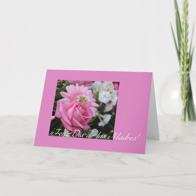 Spanska rosa ros-kortet mors dag kort (Framsida)