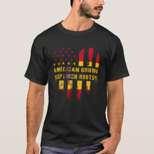Spanska rötter amerikanska Flagga Grown Spain För T Shirt