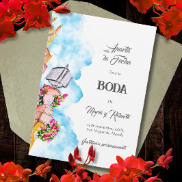 Spanska San Miguel de Allende Spara datumet Inbjudningar