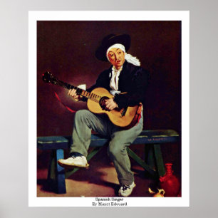Spanska sångaren av Manet Edouard Poster