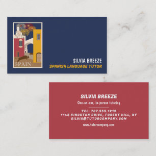 Spanska scenen, spansk språklärare, lärare visitkort