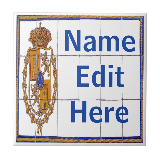 Spanska sial Brev och husnummer Kakelplatta (Framsidan)