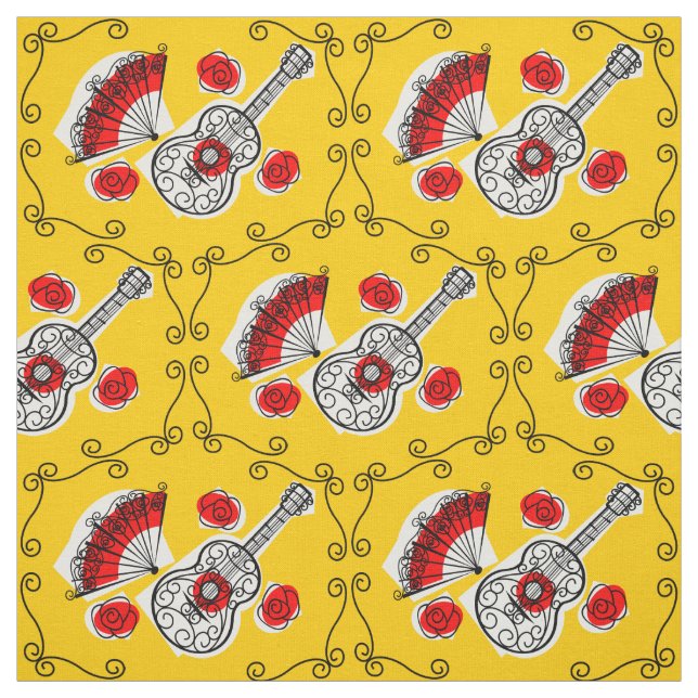 Spanska souvenirduk småtryck tyg (Provkarta)