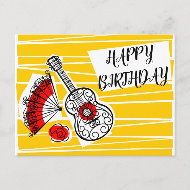 Spanska souvenirer Födelsedags vykort landskap (Framsida)