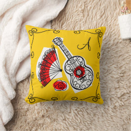 Spanska Souvenirer "monogram" hörn rött bak Kudde
