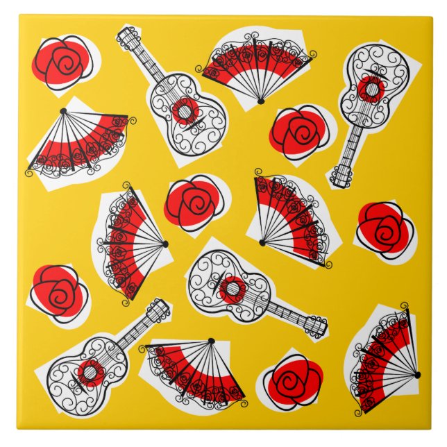 Spanska Souvenirer Multi ceramic tile Kakelplatta (Framsidan)