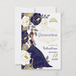 Spanska Spara datum blått quinceanera - inget foto Datumet