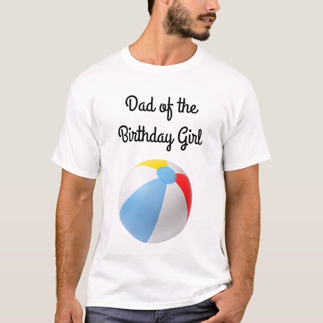 Spanska Stänk Bassäng Födelsedagsfest Pappa T-Shir T Shirt (Framsida)