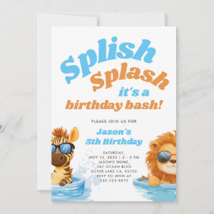 Spanska Stänk Bassäng Party Boy Birthday Inbjudningar