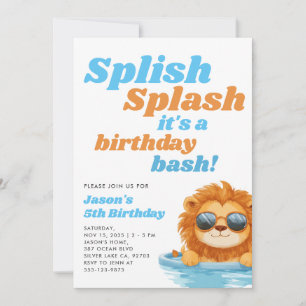 Spanska Stänk Bassäng Party Boy Birthday Inbjudningar