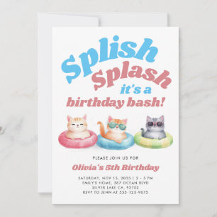 Spanska Stänk Bassäng Party-flickans födelsedag Inbjudningar