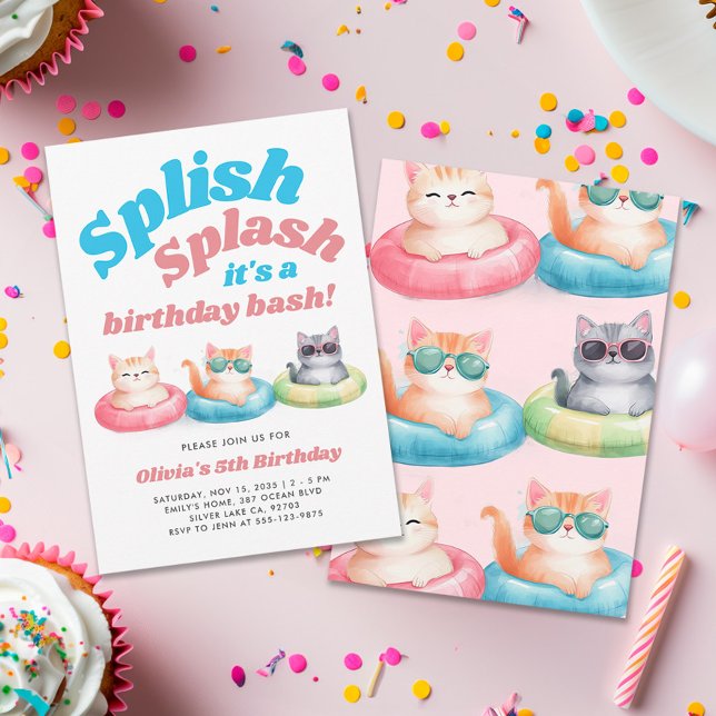 Spanska Stänk Bassäng Party-flickans födelsedag Inbjudningar (Skapare uppladdad)