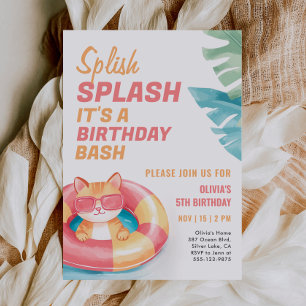 Spanska Stänk Bassäng Party-flickans födelsedag Inbjudningar