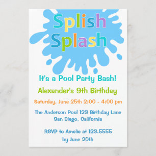 Spanska Stänk Bassäng Party Pojkdag-inbjudan till Inbjudningar