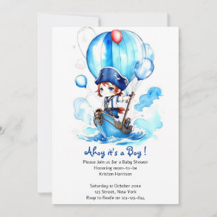 Spanska Stänk Joy: Nautical Theme Boy Baby Shower Inbjudningar