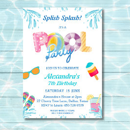 Spanska Stänk Kids Bassäng Party Inbjudningar