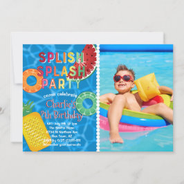 Spanska Stänk Party l Bassäng födelsedag l sommarf Inbjudningar