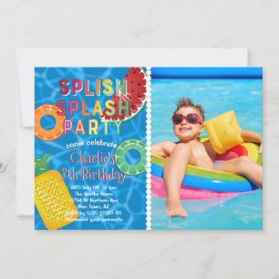 Spanska Stänk Party l Bassäng födelsedag l sommarf Inbjudningar
