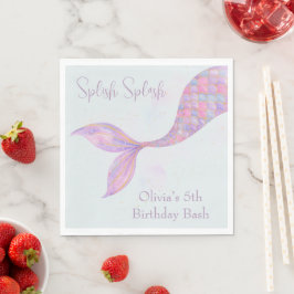 Spanska Stänk Sjöjungfru Birthday Napkins Pappersservett