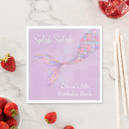 Spanska Stänk Sjöjungfru Birthday Napkins Pappersservett