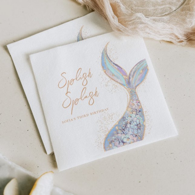 Spanska Stänk Sjöjungfru Birthday Pappersservett (Skapare uppladdad)