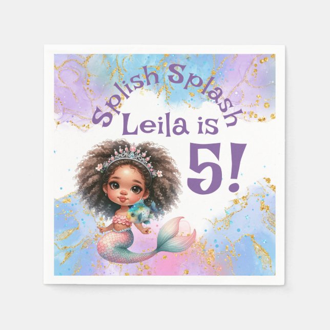 Spanska Stänk Sjöjungfru Party Napkins Pappersservett (Framsidan)