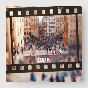 Spanska steg Rom, Italien Fyrkantig Klocka