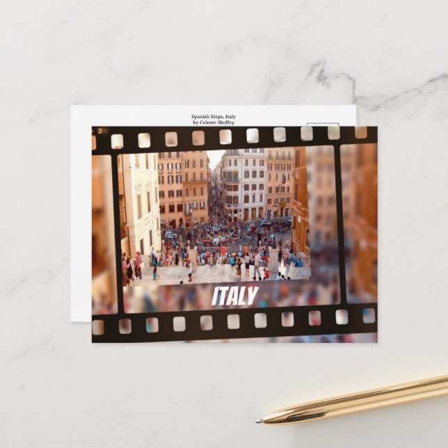 Spanska steg Rom, Italien Vykort (Fram/Back In Situ)