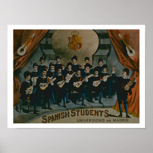 "Spanska studenter, universiteten av Madrid" (färg Poster
