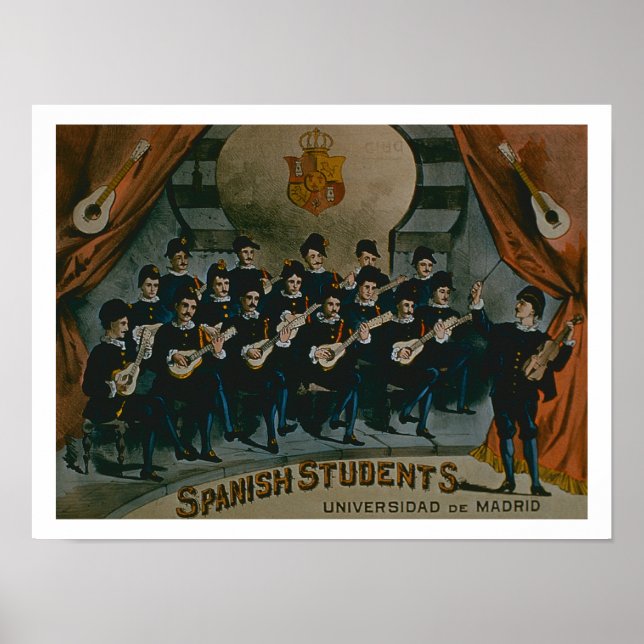 "Spanska Studenter, Universiteten i Madrid" (färg  Poster (Framsidan)